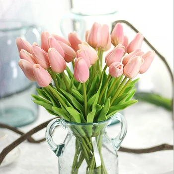1 Pc הזר החדש סיליקון צבעוני, פרחים מלאכותיים מגע אמיתי מזויף זר פרחים לחתונה קישוט פרחים הביתה גארן עיצוב