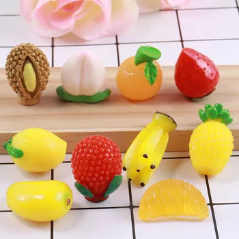 10Pcs סימולציה 3D פירות שרף קבושון מיני מזון אלבום אישי עבור טלפון קישוט מלאכת DIY ליצירת תכשיטים ואביזרים