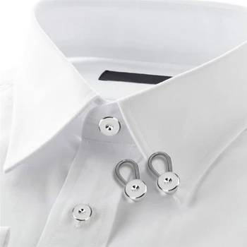 12 יח ' חולצה גמישות צווארון מרחיקי החלפת כפתור לחצן גמיש מתכוונן החולצה גמישות כפתורי בגדים