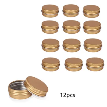 15ml הזהב תיבת פח אלומיניום, פח, צנצנות מיני מתכת אחסון קופסאות איפור ארגונית עבור שפתון נר צנצנות למילוי מיכלים.