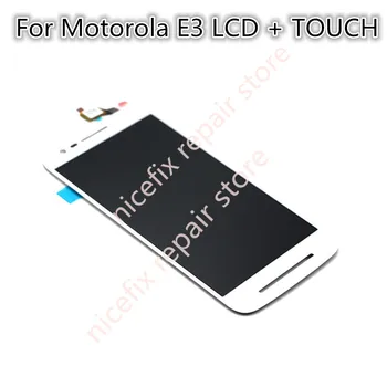 1PC /Lot באיכות גבוהה עבור Motorola Moto E3 תצוגת LCD + מסך מגע דיגיטלית הרכבה בשחור-לבן צבע עם כלים
