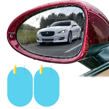 2 גיליונות הרכב מדבקה המראה האחורית אטים לגשם סרט המכונית המראה האחורית אטים לגשם הסרט יום גשום ברור לעין המכונית סרט
