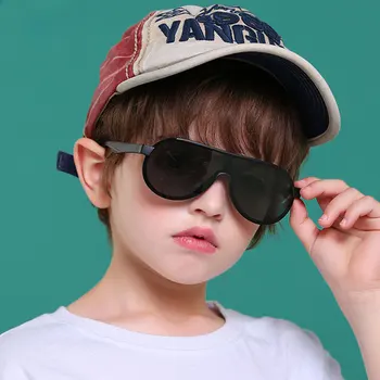 2021 ילדים חדשים משקפי שמש מקוטב אחד-חתיכת עדשת משקפיים סיליקון גמיש בטוח מסגרת ספורט חיצוני גוונים אביזרים UV400
