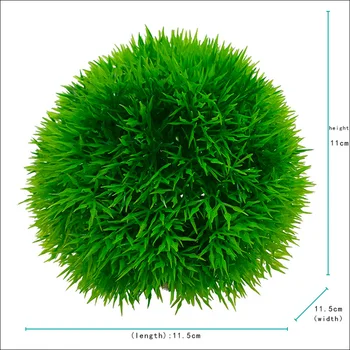 2PCS מים דשא הכדור אקווריום גינון קישוט פלסטיק חיקוי מים צמח אקווריום DIY, קישוט אקווריום עיצוב