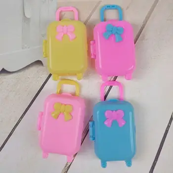 2Pcs/Set המזוודה צעצוע חמוד Cosplay קל בובות מיניאטורי המטען מזוודה אחסון צעצועים לילדים