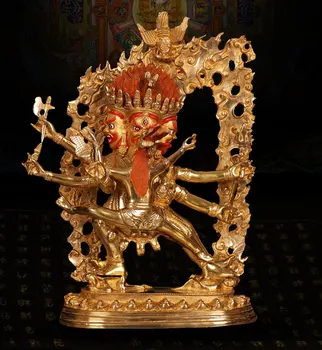 30cm גדול # טוב -בודהיזם # יברך בטיחות בריאות קמע #יעילה הגנה נפאל מצופה זהב Hayagriva פסל בודהה