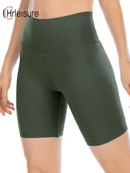 CHRLEISURE נשים מכנסי רכיבה גבוהה המותניים לדחוף את ספורט קצרים אופנה חלקה מוצק צבע מכנסיים קצרים סקסיים מכנסיים תדחסו