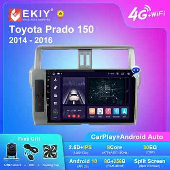 EKIY X7 אנדרואיד 10 רדיו במכונית טויוטה פראדו 150 2014 2015 2016 AI הקול מולטימדיה נגן וידאו ניווט GPS לא 2din Carplay
