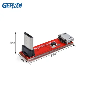 GEPRC ישר זווית מיקרו 90 מעלות אני סוג של העברת USB סיומת מודול כבל נקבה זכר עבור RC 