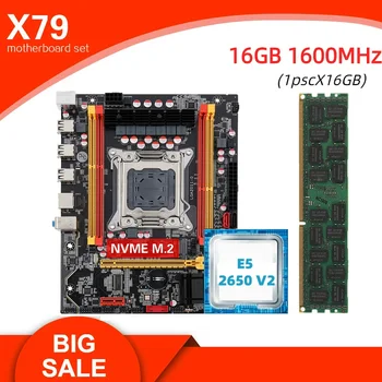 Kllisre לוח אם X79 ערכת LGA 2011 שילובים XEON E5 2650 CPU V2 1 יח ' x זיכרון 16GB DDR3 1600 ECC RAM