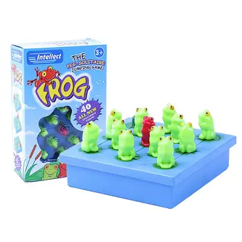 MagiDeal חדש צפרדע פג סוליטייר קופץ לוח משחק ילדים השכל שח צעצועים משחק ילדים מתנה 3+ 11x11x5cm