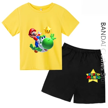 Mario bros חולצת טי עבור ילד שרוול קצר האופנה היפ הופ לילדים בגדים בנות כותנה שרוול קצר לילדים מקרית של גברים, נשים, קיץ