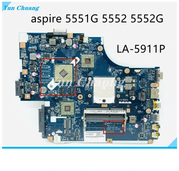 NEW75 לה-5911P עבור Acer aspire 5551G 5552 5552G מחשב נייד לוח אם MBWVE02001 MB.WVE02.001 DDR3 HD6470M נבדק 100% עבודה