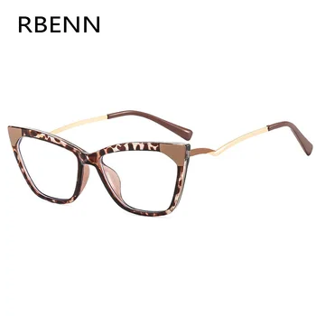 RBENN TR90 נגד אור כחול חוסם עין חתול משקפי מסגרת נשים וינטאג מותג אופטי מסגרת רטרו מזויף משקפיים לנשים