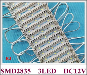 SMD 2835 מודול האור הוביל בשביל לחתום על מכתבים IP65 LED מודול DC12V SMD2835 3 led 0.8 W 90lm 64mm*9 מ 