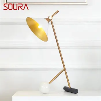 SOURA מודרני מנורת שולחן בעיצוב E27 לקרוא לבן שולחן אור הביתה המיטה LED עין הגנה על ילדים השינה המחקר במשרד