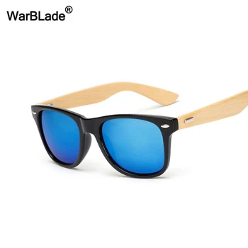WarBLade רטרו עץ משקפי שמש גברים נשים במבוק משקפי שמש עיצוב מותג ספורט נהג משקפי המראה משקפי שמש בגוונים UV400