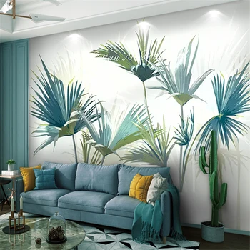 beibehang תמונה מותאמת אישית ציור קיר טפט יער טרופי עם עצי דקל ציור קיר חדר השינה לסלון עיצוב ספה 3D קיר נייר