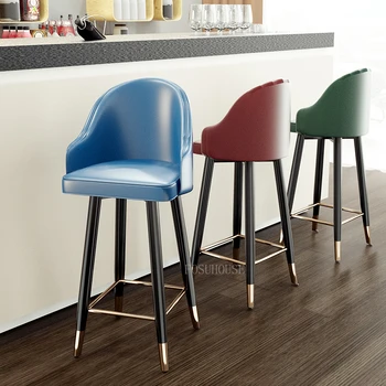 אור יוקרה מסתובב צואה פשוטה כסאות הבר המודרני בר שרפרף הכסא בבית גבוה-רגל קבלה, בר כיסא ברזל יצוק בר כיסאות