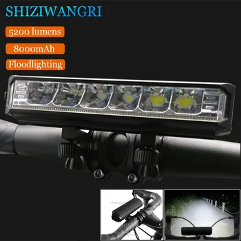 בהיר אופניים אור 5*P90 LED חזית נטענת USB MTB אופניים הרים המנורה 5200LM אופניים פנס פנס רכיבה על אופניים קטנוע