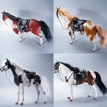 במלאי JXK094 1/6 האמריקאי לצייר סוס עם לרתום את מודל החיה להתאים 12 ס 