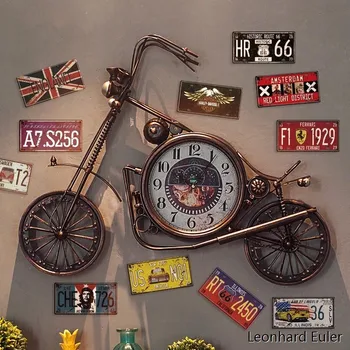 בר נוי שעון קיר תעשייתי שעון קיר האש חנות אופנועים תליון יצירתי בסגנון אמריקאי
