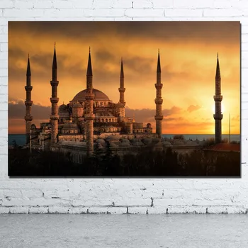 דקורטיבי ציורים דתיים סולטן אחמד מסגד תמונה מודפסת בד בד אמנות הקיר פוסטר עבור עיצוב חדר