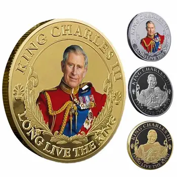 המלך צ ' ארלס השלישי הזיכרון מטבע בעבודת יד הנצחה הנצחה אוסף מטבעות לאספנים בריטניה מטבעות אתגר מחזיק מפתחות התג