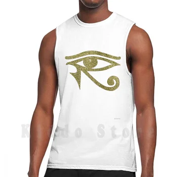 העין של Ra-נצנצים ( שחור ) גופיות האפוד 100% כותנה העין של רא מצרים מצרים העין של הורוס הורוס המצרי העין