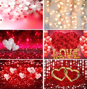 ולנטיין רקע המפלגה קישוט רוז פרח לב אדום תמונת רקע סטודיו בוקה נצנצים היילוד יום האהבה אביזר