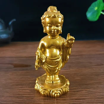 זהב מזל הנסיך פסל בודהה פסל פנג שואי בבית קישוט הגן בודהא שאקיאמוני דמויות נוף קישוט
