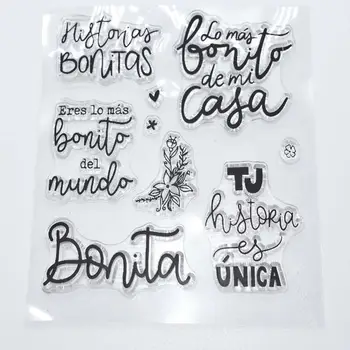 חדש מגיע מילים בספרדית ברור חותמת סיליקון שקוף לאטום עבור DIY רעיונות מה שהופך את הכרטיס אלבום תמונות קישוט חותמת