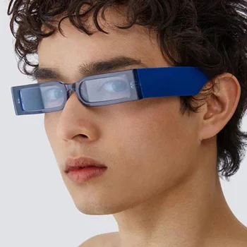 חדש מלבן קטן פאנק משקפי שמש נשים מעצב אישיות מותג משקפי שמש גברים מזדמנים פאנק UV400 משקפי Oculos דה סול