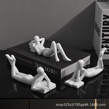 חדש נורדי חשיבה יצירתית קריאה שרף פסל קישוט הבית המודרני פשוטה סלון שולחן מופשט מלאכה קישוט מתנה