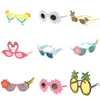 חוף הוואי במסיבה משקפיים החוף מצחיק קשת אבקת זהב מעטפת דקורטיבית משקפיים חמניות משקפיים טרופי אלוהה מסיבה טובה.