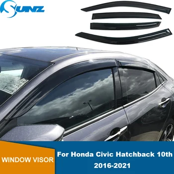 חלון המכונית מגן שמש גשם שומר על הונדה סיוויק האצ ' בק-10 Gen FC FK 2016 2017 2018 2019 2020 2021 צד שמש גשם ההסתה