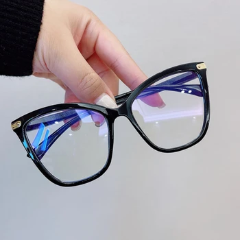 חתול שחור עין מסגרת משקפיים נשים אנטי-אור כחול משקפיים רטרו פרפר גדול מסגרת אופטי מראה המחשב משקפי מגן