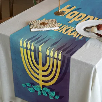 יהודי שולחן רץ חנוכה עיצוב הבית מפת קישוט ישראל שיפוט מסיבת מתנות 2023