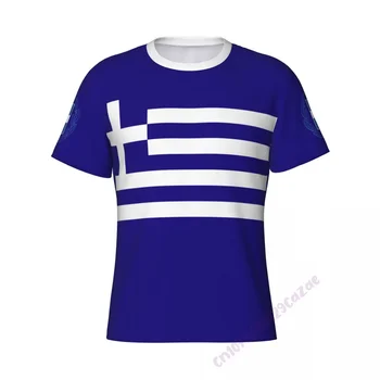 יוון דגל 3D טי-שירט גברים רצים ספורט רזה קצר חולצת טריקו זכר מכון כושר, פיתוח גוף, אימון מקסימום בגדים
