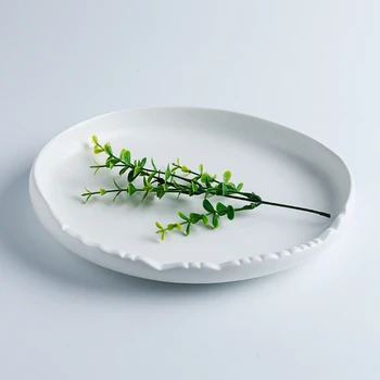 מיוחד בצורת לא סדיר מעולה אוכל מערבי צלחת יצירתי אמנותי תפיסה קרות מאפיין צורת שן שולחן