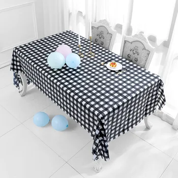 מסיבה חד פעמית מפת שולחן משובצת תבנית PEVA עמיד למים Oilproof שולחן בד חיצוני פיקניק יום הולדת קישוט אספקה