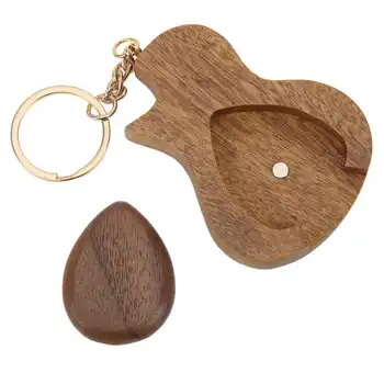 מפרט הסט כולל איסוף+תיבת מפרט מחזיק מפתחות מעץ מלא, עבודת יד משולב גיטרות אוסף מחזיקי תיק