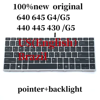 מקורי חדש לנו BR HP Probook 640 G4 G5 645 G4 G5 430 440 445 G5 מקלדת המחשב הנייד המצביע+תאורה אחורית L00738-001 L00737-201