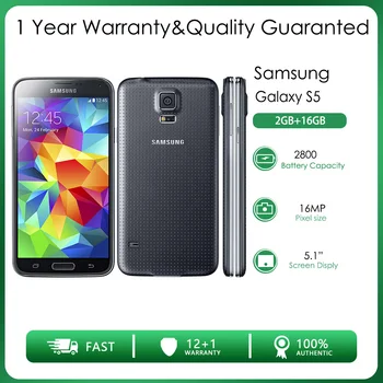 מקורי סמארטפון Samsung Galaxy S5 G900H 4G אוקטה-ליבה 1-Sim 2GB זיכרון RAM 16GB ROM 16MP 5.1