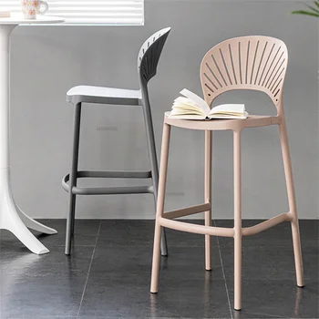 נורדי מעטפת פלסטיק בר כיסא בר רהיטים אישיות יצירתית Stackable כסא בר בבית מינימליסטי הפנאי גבוה צואה CN