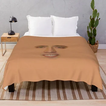 ניקולס קייג פנים מלא שמיכת צמר חורף חם לזרוק שמיכות על המיטה הספה במשרד נסיעות