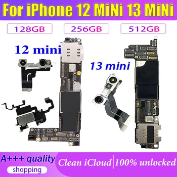 סמארטפון Mainboard עבור iPhone 13 12 מיני Mini לוח אם עם מלא צ ' יפס עבור iPhone 13/ 13 מיני לוגיים 100% מקורי הרישוי.