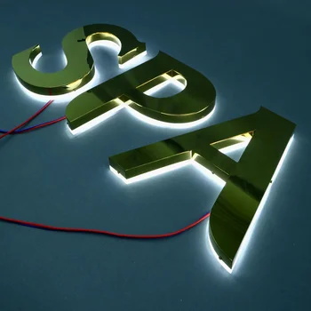 עסקים סימני לוגו חיצוני Led קיר שלט לוגו 3D עם תאורה אחורית לוגו סימן