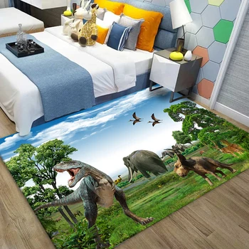 ציור דינוזאור 3D שטיח ילדים השינה השטיח בסלון החלקה התינוק זוחל לשחק שטיח שטיח שטיח הילד עיצוב חדר המתנה