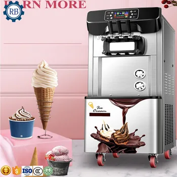 קיבולת גבוהה רך גביעי גלידה ביצוע Machine מסחרי הבורא עם 3 טעמים רכים מכונת גלידה למכירה